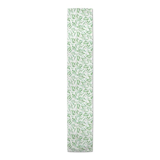 90" Spring Green Leaf Table Runner